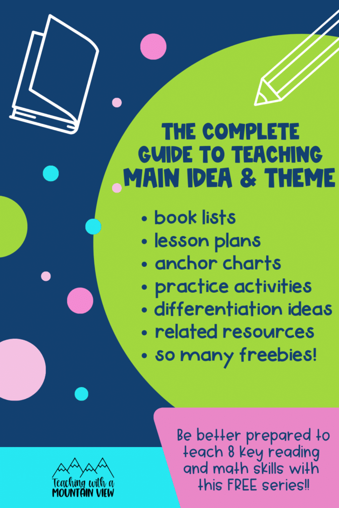 Teaching main idea and theme is a critical reading comprehension skills. These resources will help students discern the difference.
