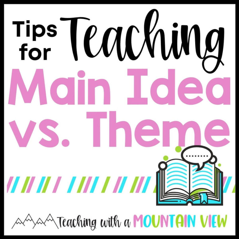 Teaching Main Idea Vs. Theme
