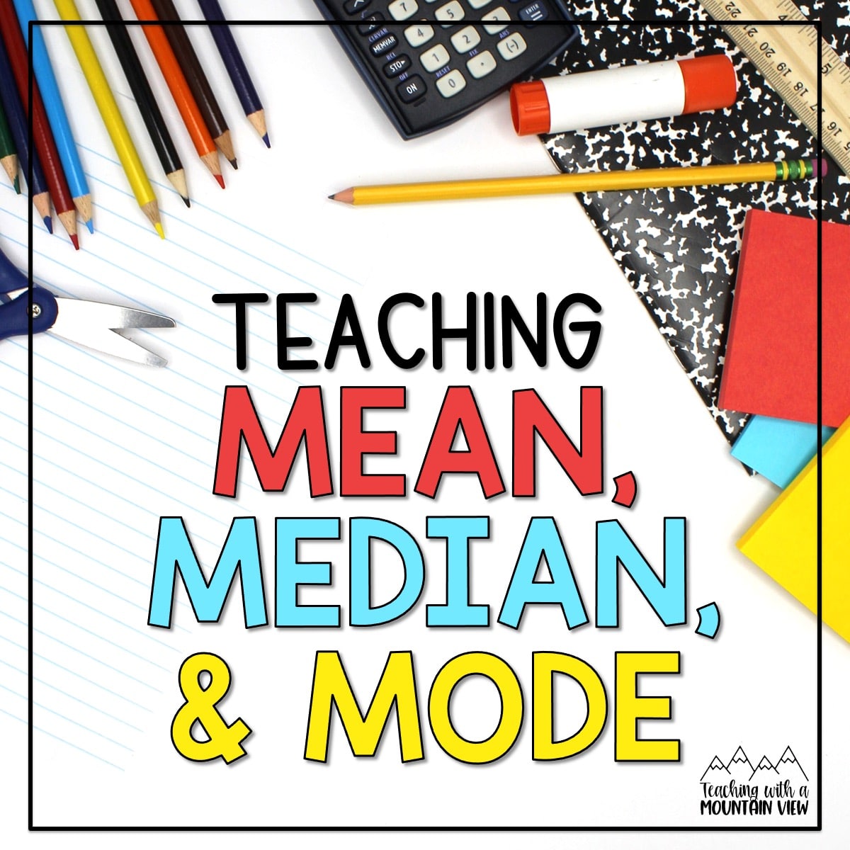 Anchor chart, hands-on practice activities, and a free assessment for teaching mean, median, and mode in upper elementary.
