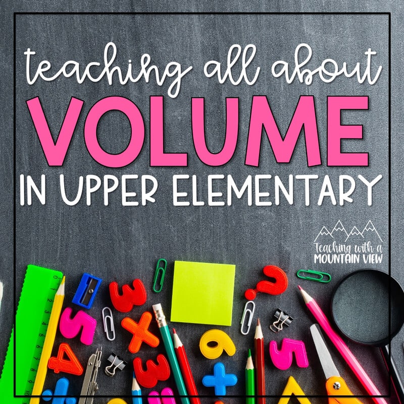 Free fifth grade centers, anchor chart, interactive notebook, and printable activities for teaching volume in upper elementary.