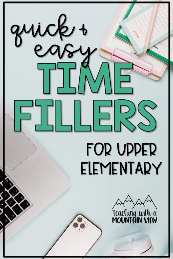 time fillers upper elementary 1