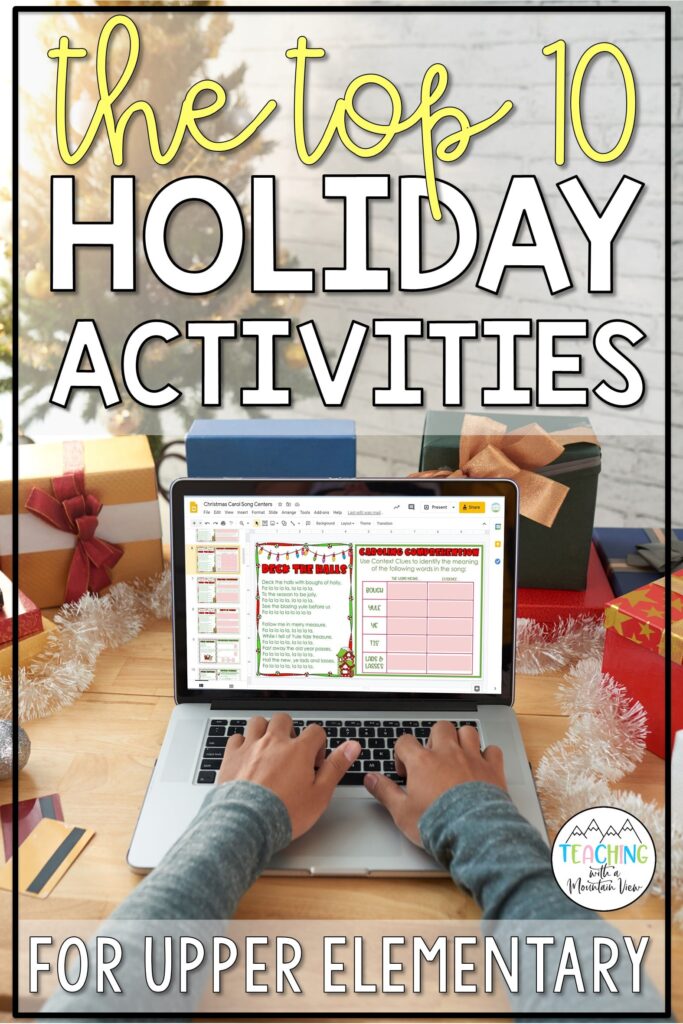 Christmas and winter holiday activities for upper elementary students