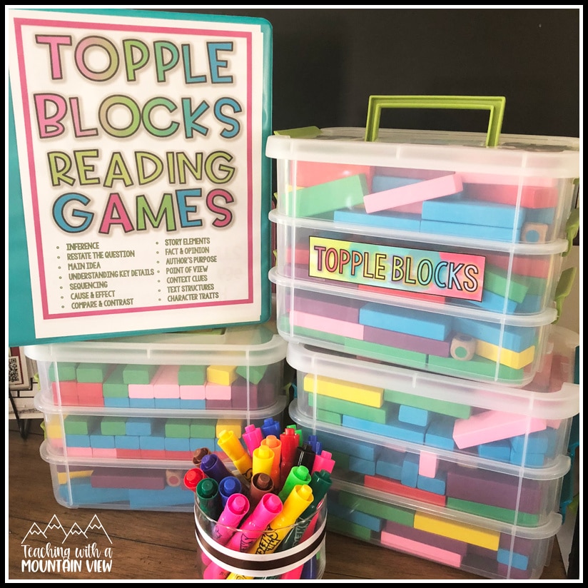 literacy block topple games