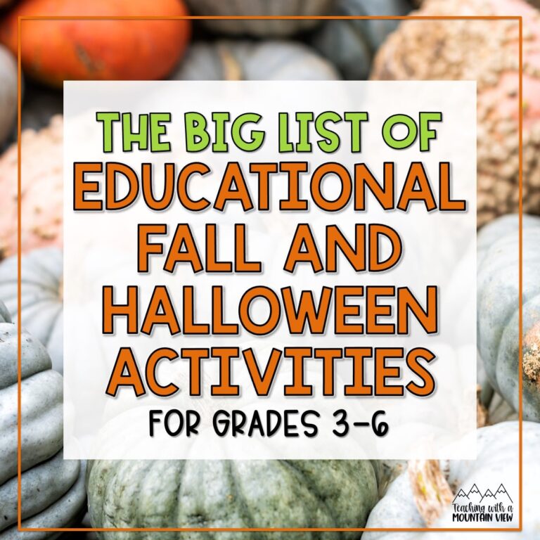Educational Upper Elementary Halloween Activities for the BIG KIDS!