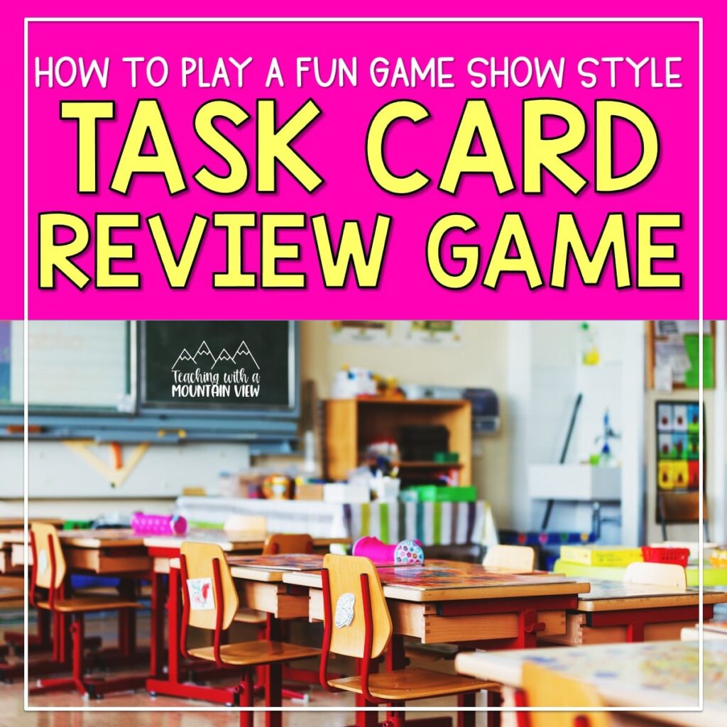 Learn to play this Jeopardy-style whole class review game. It works with any task cards and is easy to set up too!