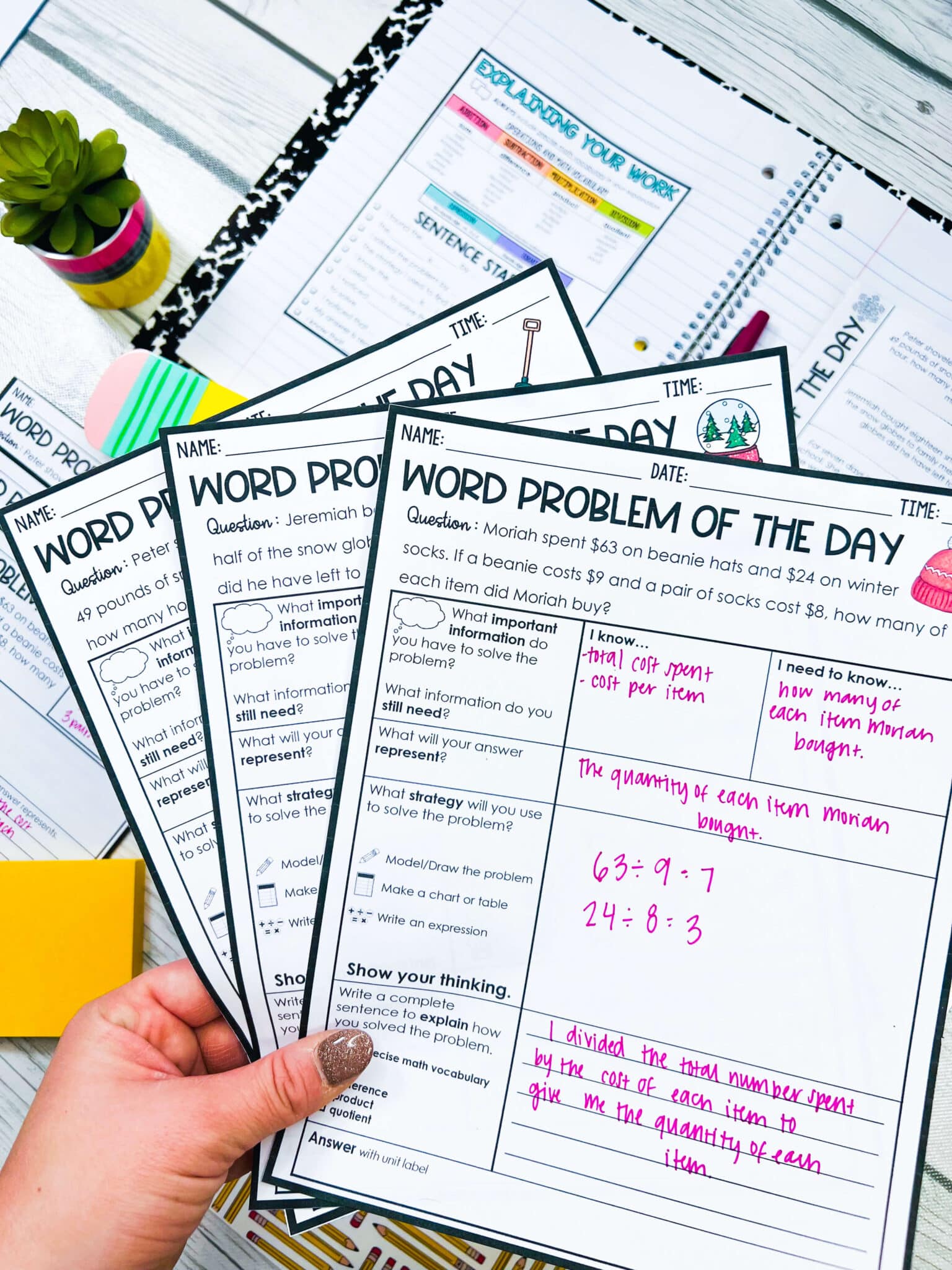 3rd Grade Math Word Problem of the Day | Bundle - Teaching with a ...