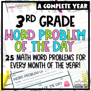 3rd Grade Word Problem of the Day Bundle Cover