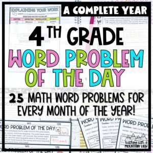4th Grade Word Problem of the Day Bundle Cover