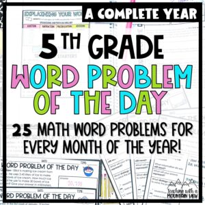 5th Grade Word Problem of the Day Bundle Cover