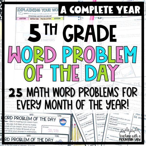 5th Grade Word Problem of the Day Bundle Cover scaled