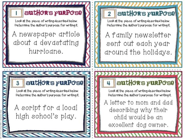 Authors Purpose Task Cards 1