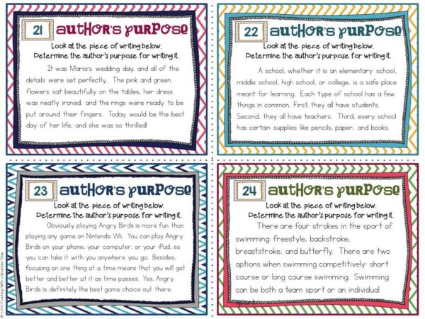 Authors Purpose Task Cards 2