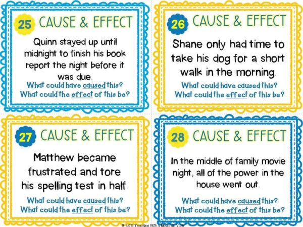 Cause and Effect Task Cards 2