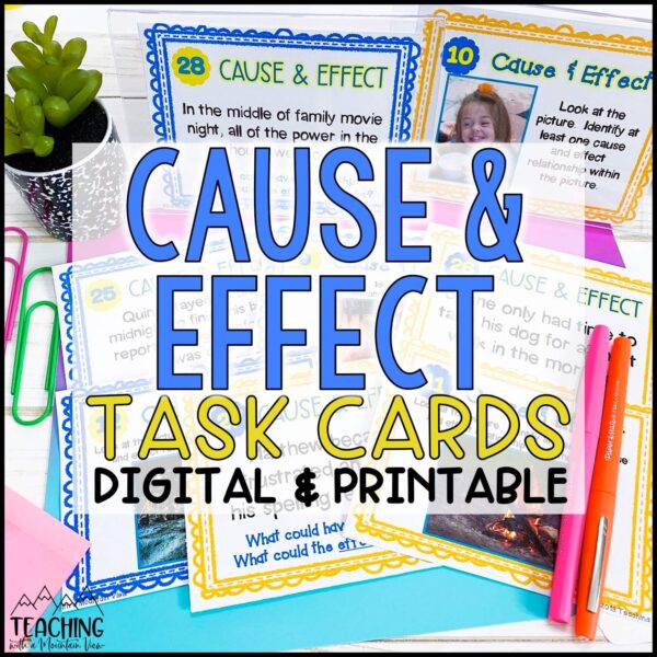 Cause and Effect Task Cards Cover