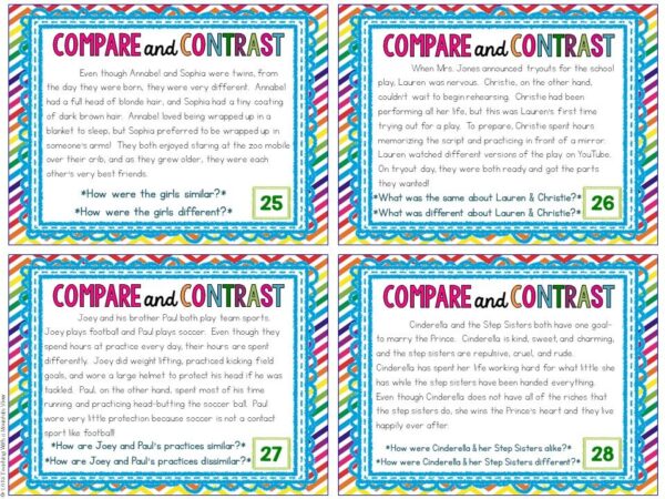 Compare and Contrast Task Cards 2