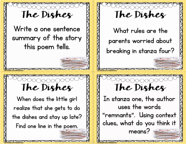 Poetry Comprehension Task Cards 2