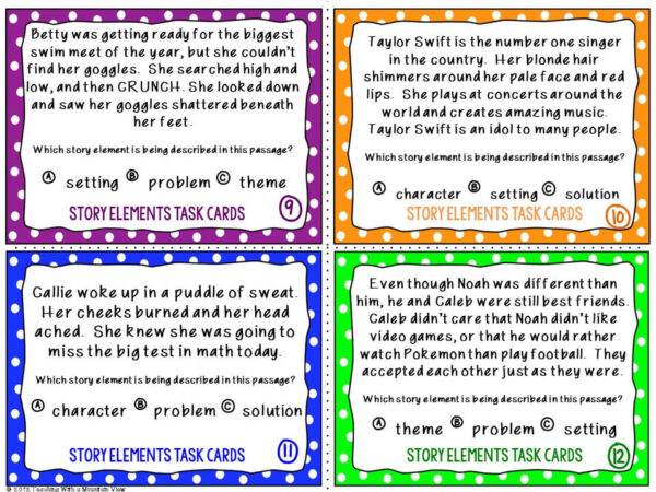 Story elements task card 1