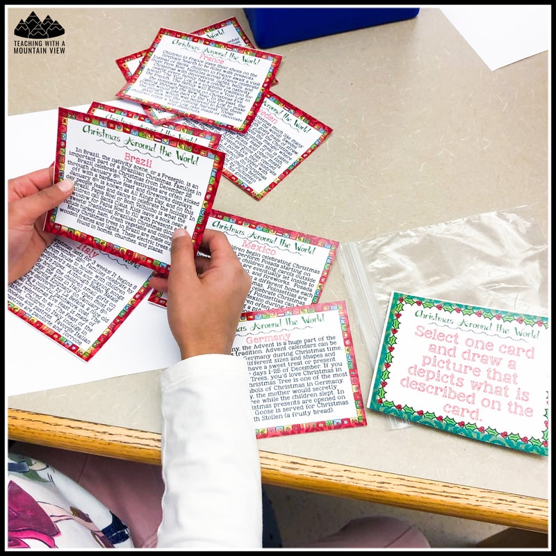 Christmas compare and contrast task cards for holidays around the world