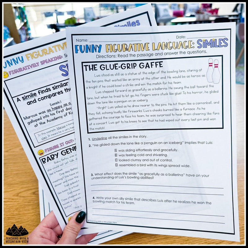 Funny figurative language assessments make teaching figurative language more engaging, rigorous, and of course, low-prep for you!