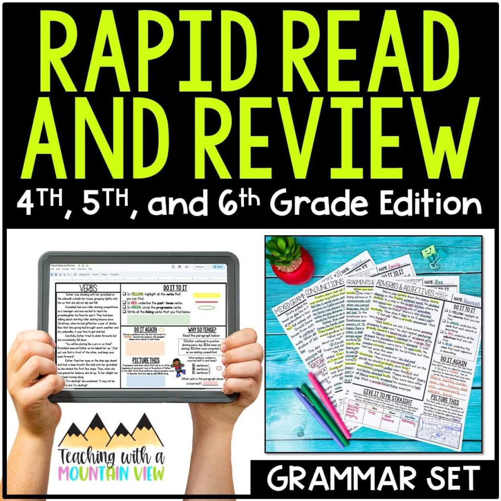 Homepage 23 Rapid Read and Review 4th 5th 6th Grammar