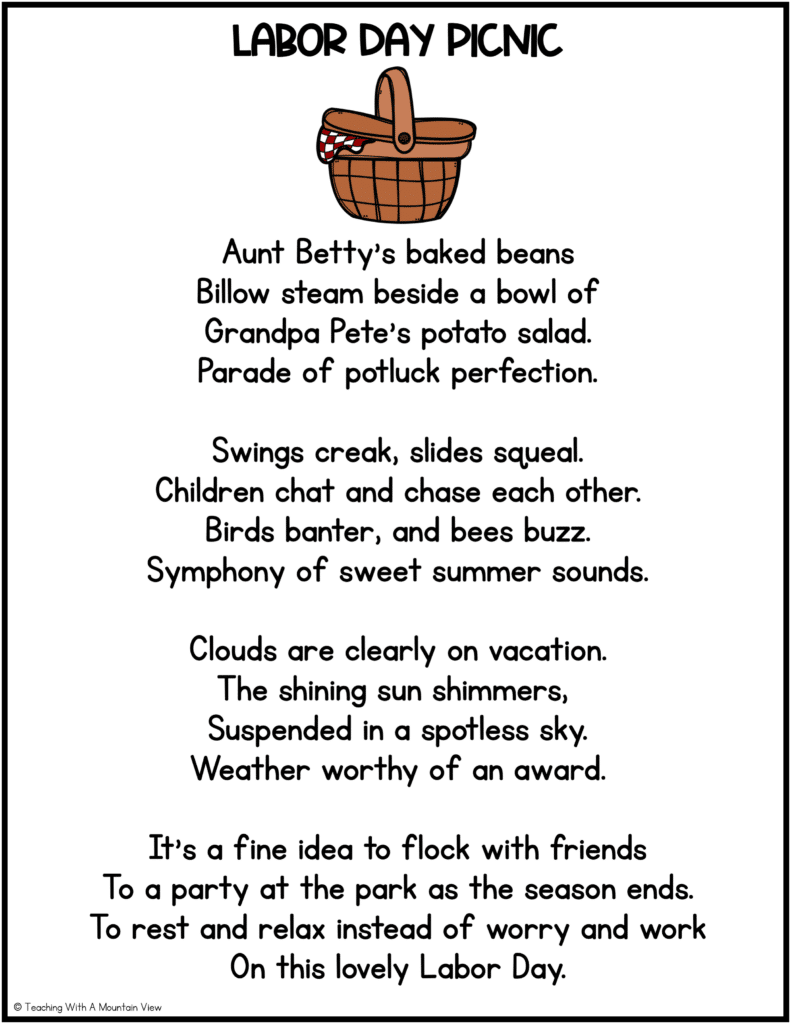 September Poem of the Week | Fluency and Comprehension - Teaching with ...