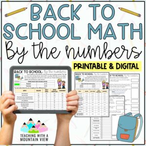 Back to School Math By the Numbers Activity