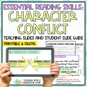 Character Conflict Reading Lesson Slideshow and Lessons Cover