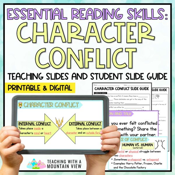 Character Conflict Reading Lesson Slideshow and Lessons Cover