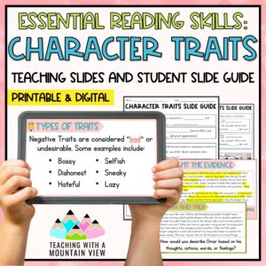Character Traits Reading Lesson Slideshow and Lessons Cover