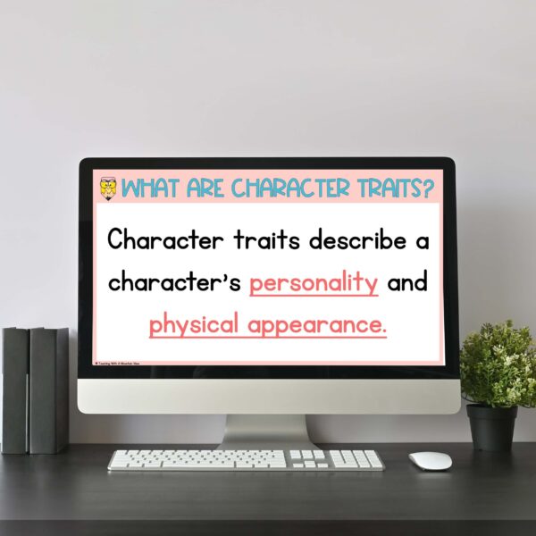 Character Traits Reading Lesson Slideshow and Lessons Digital Mock Up