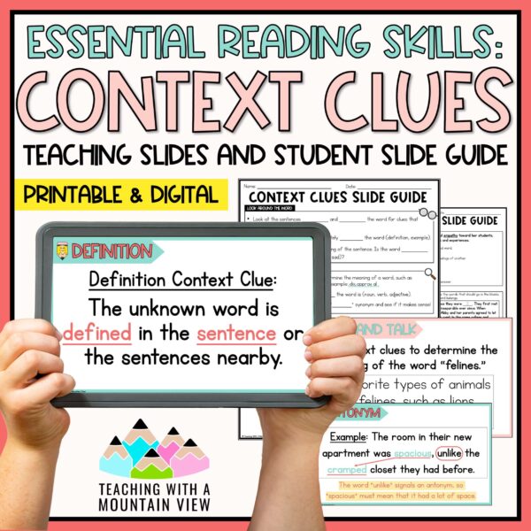 Context Clues Reading Lesson Slideshow and Lessons Cover