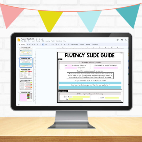 Fluency Reading Lesson Slideshow and Lessons Digital Mock Up