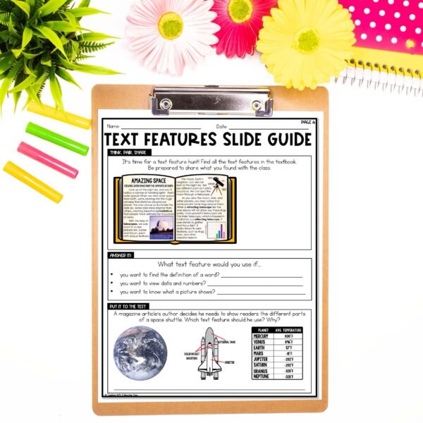 Informational Text Features Reading Lesson Printable Mock Up