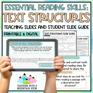 Informational Text Structures Reading Lesson Slideshow and Lessons Cover