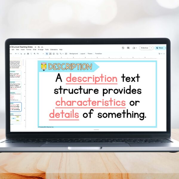 Informational Text Structures Reading Lesson Slideshow and Lessons Digital