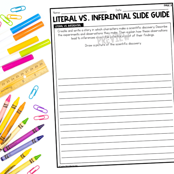 Literal and Inferential Comprehension Reading Lesson Slideshow and Lessons Slide Guide