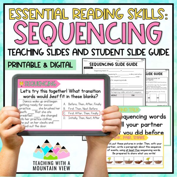 Sequencing Reading Lesson Slideshow and Lessons COVER