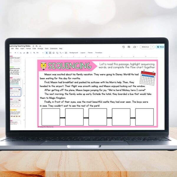Sequencing Reading Lesson Slideshow and Lessons Digital Mock Up