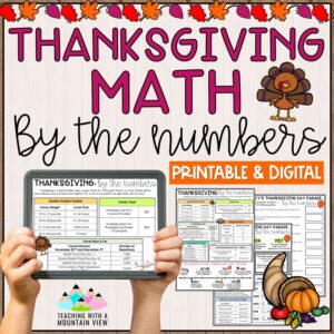 Thanksgiving Math By the Numbers | Thanksgiving Math Activity | Enrichment