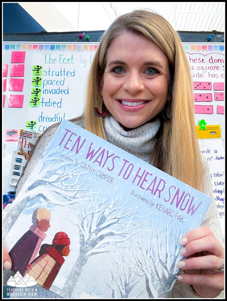 Free family literacy night activities using the book Ten Ways to Hear Snow