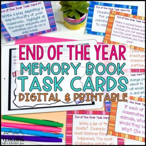 End of the year Memory Task Cards Square Cover