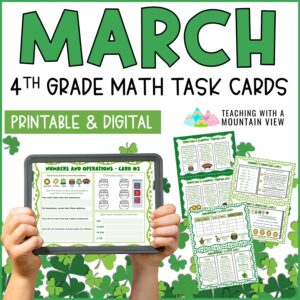 March 4th grade task cards Cover