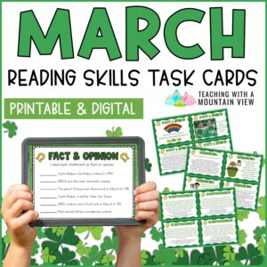 March Reading Skills Task Cards Cover