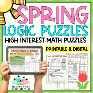 Spring Math Logic Puzzle COVER