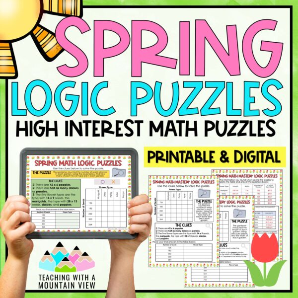 Spring Math Logic Puzzle COVER scaled