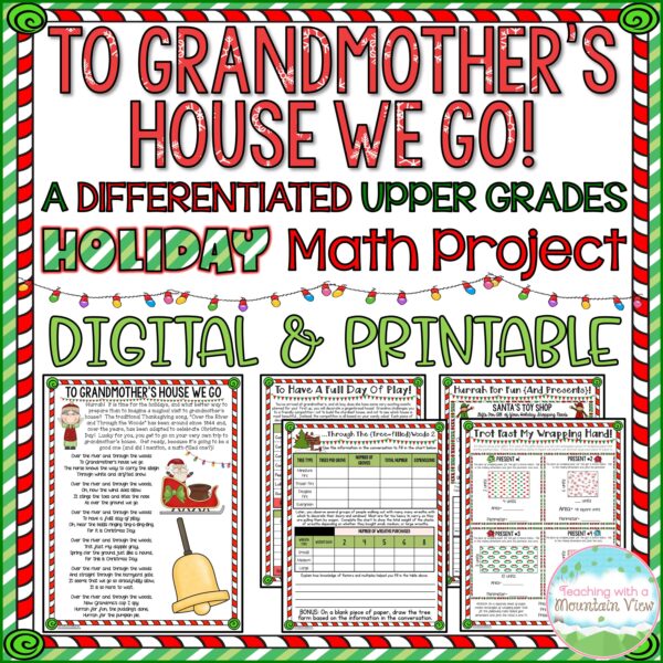 Square Cover To Grandmothers House We Go Christmas Math Project scaled
