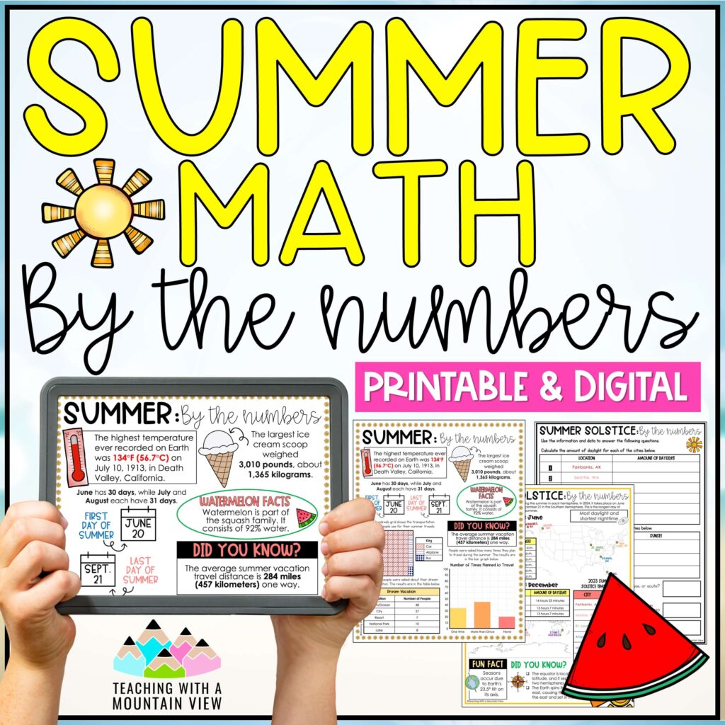 Summer Math By the Numbers Math Enrichment Activity Teaching with a
