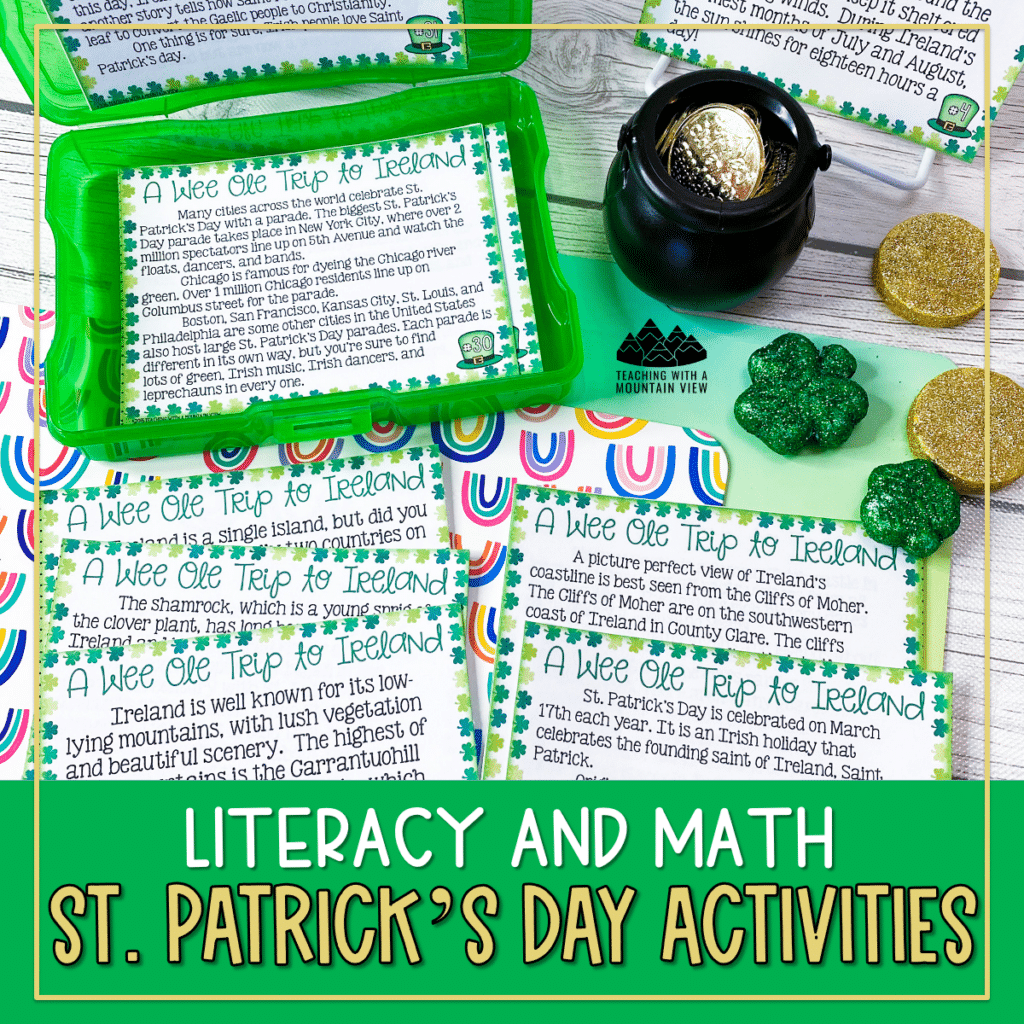 Find 8 educational St. Patrick's Day activities for upper elementary, like planning a trip to Ireland using math skills or practicing fluency with Ireland facts.