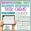 Informational Reading Response Task Cards