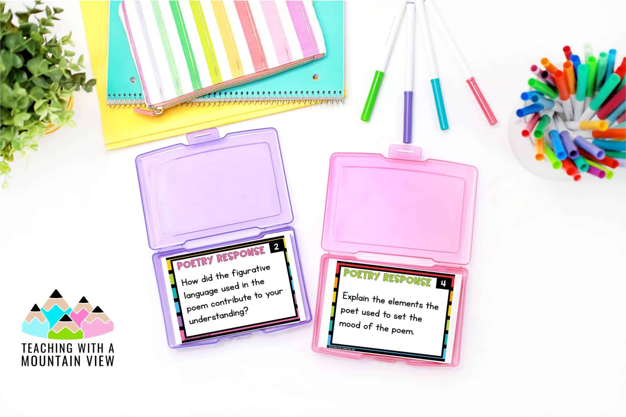 Poetry Response Prompts | Task Cards - Teaching with a Mountain View